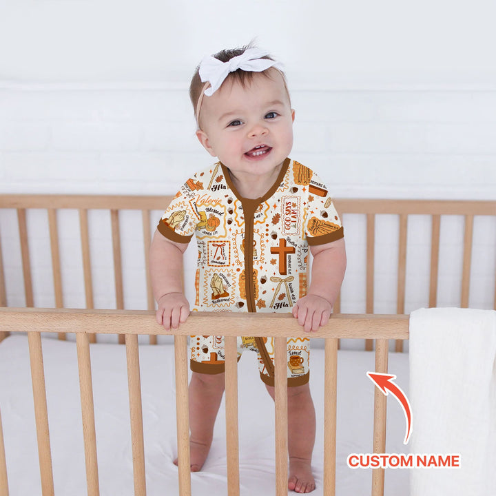 Custom Name I Am Thankful For Jesus Shorty Zippy , Custom Name I Am Thankful For Jesus Shorty Zippy - 0-3M