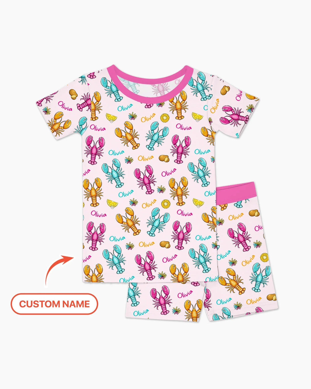 Zweiteiliges Pyjama-Set mit kurzen Ärmeln und Shorts im Sommer-Design