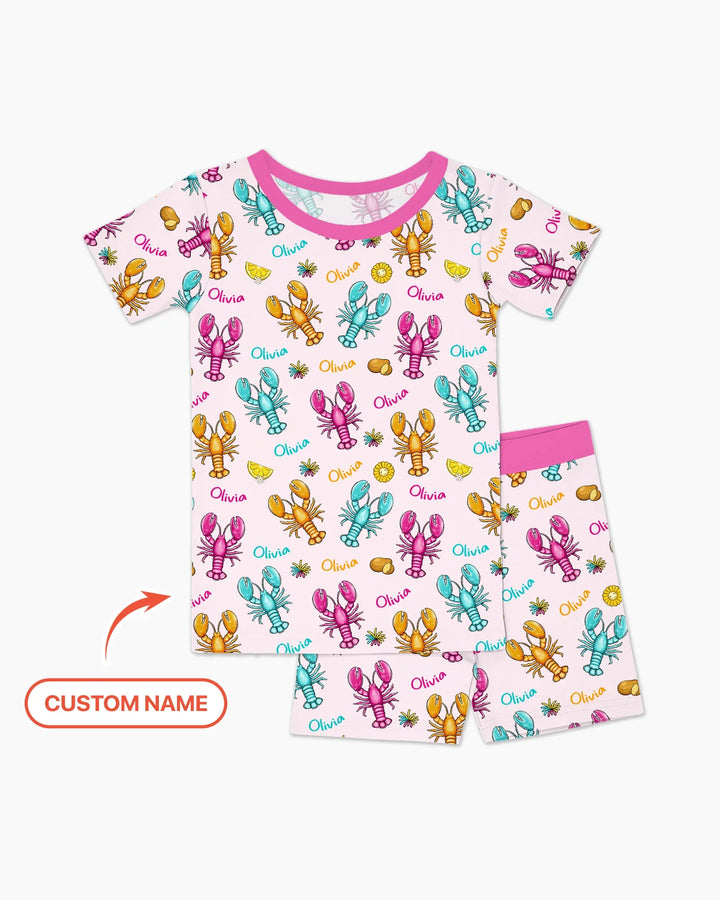 Zweiteiliges Pyjama-Set mit kurzen Ärmeln und Shorts im Sommer-Design