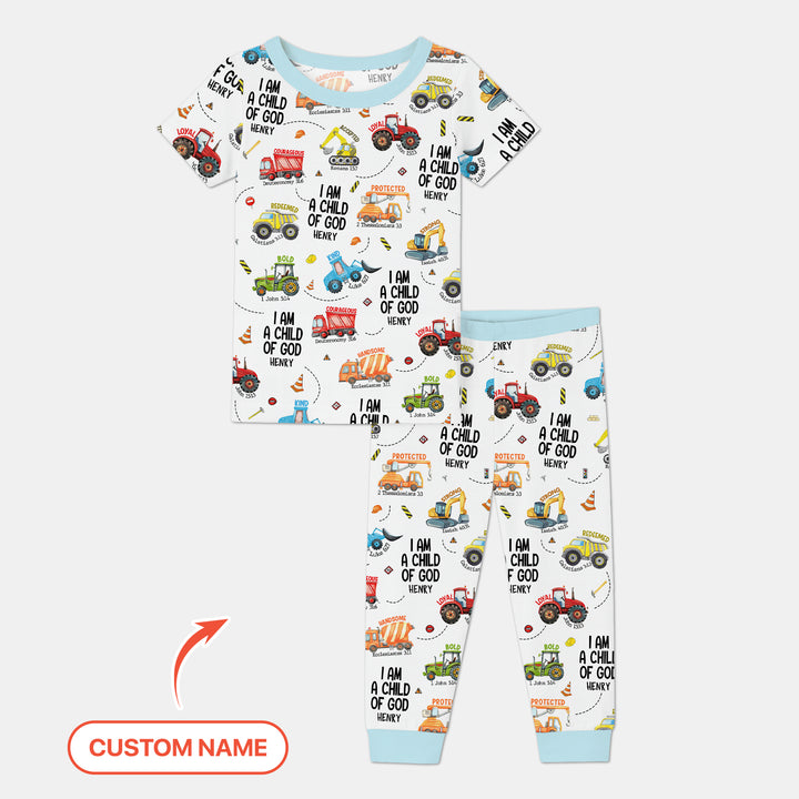I Am A Child Of God Custom Name Two Piece Short Sleeve Pajama Set