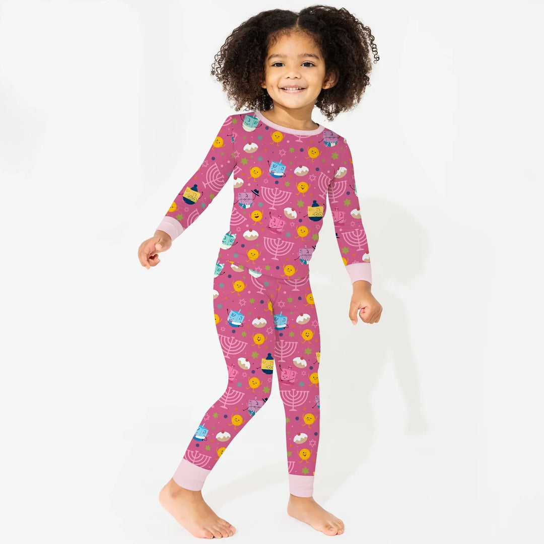 Hanukkah Little Dreidel Family Two Piece Long Sleeve Pajama Set