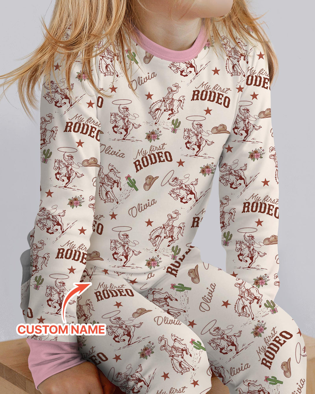 Conjunto de pijama de dos piezas de bambú con mangas largas, plantilla PERSONALIZADA