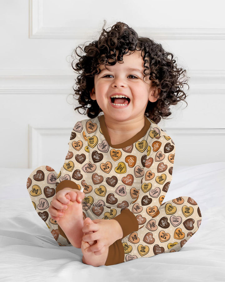 Zweiteiliges Langarm-Pyjama-Set mit Sommerfrüchten