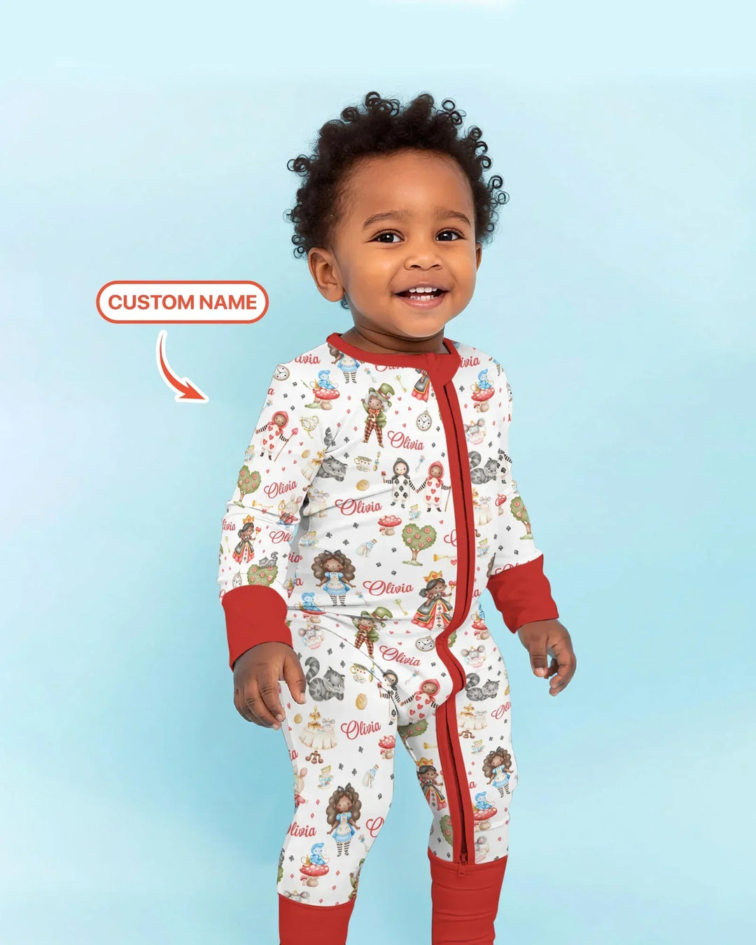 Whimsical Wonderland Tea Party Custom Name Convertible Zippy