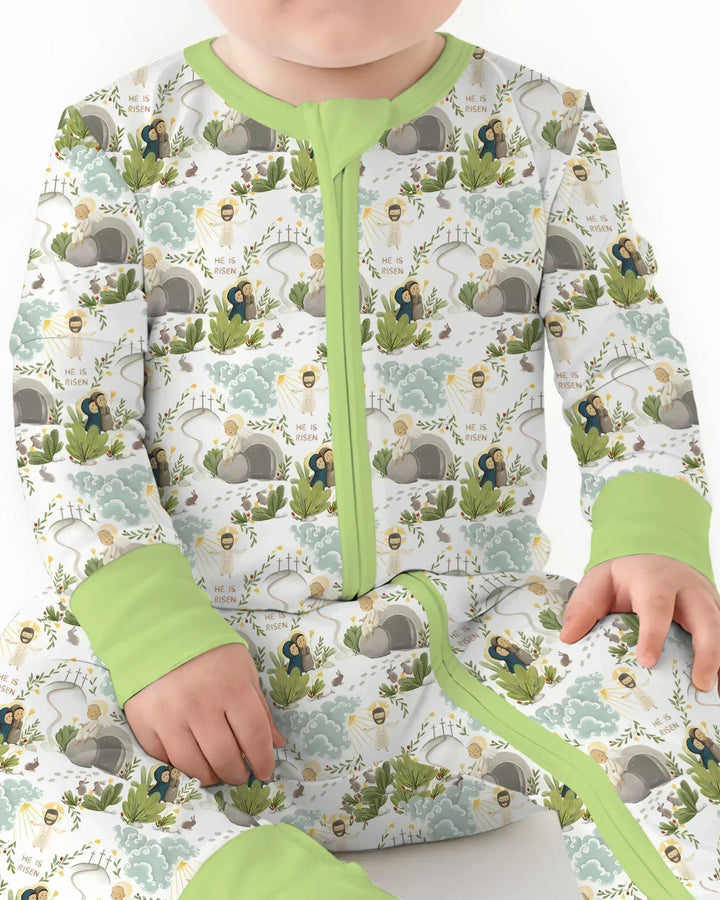 Mateo 28:1–8 Él ha resucitado Mameluco de bambú con cremallera convertible