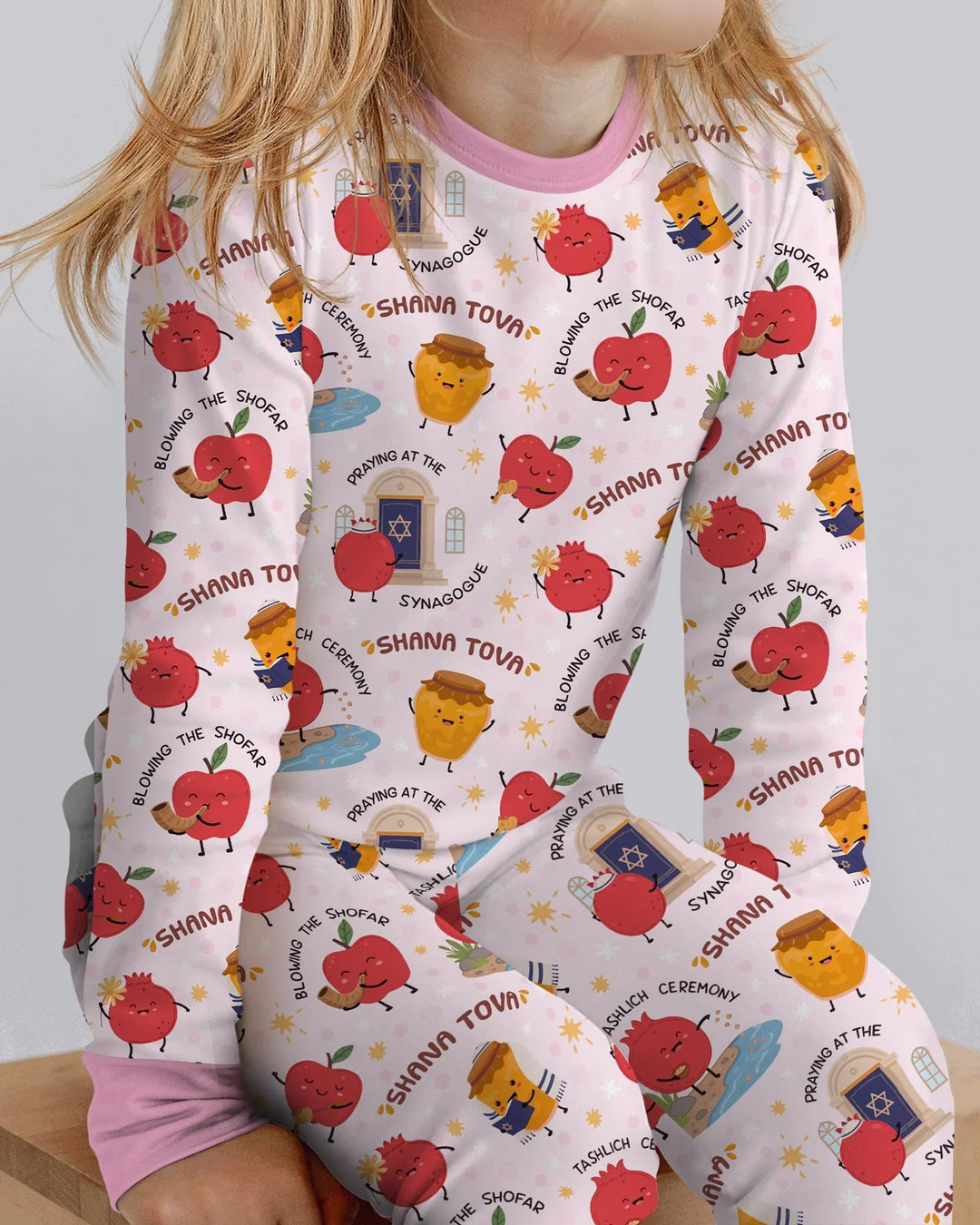Sweet Sacred Moments Family Matching Bamboo Two Piece Long Sleeve Pajama Set