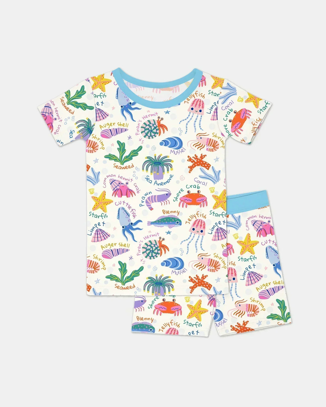 Tide Pool Pals Bamboo Two Piece Short Sleeve Shorts Pajama Set
