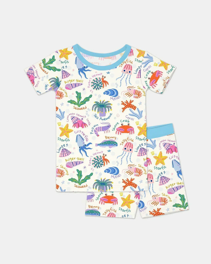 Tide Pool Pals Bamboo Two Piece Short Sleeve Shorts Pajama Set