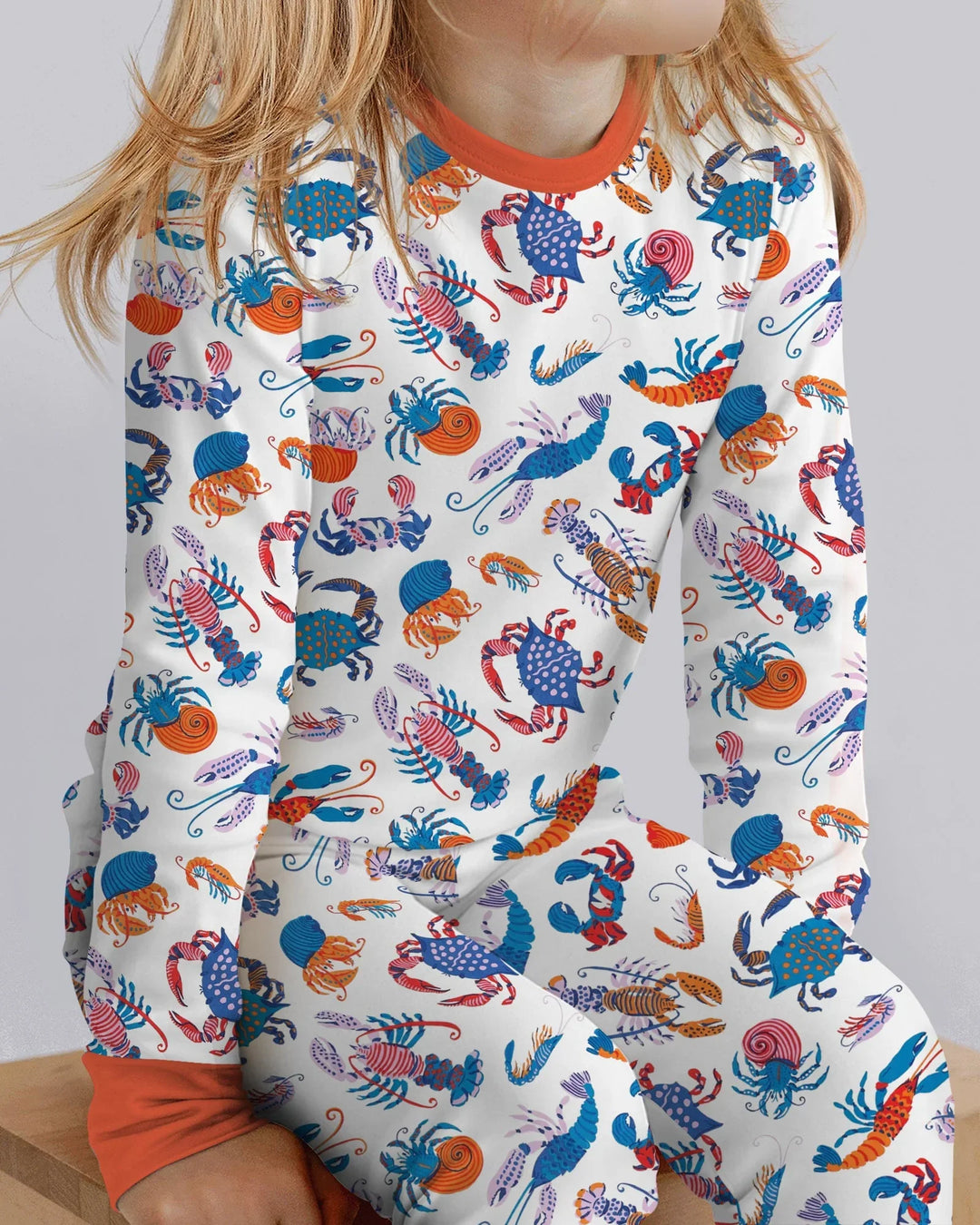 Crustacean Nation Family Matching Bamboo Two Piece Long Sleeve Pajama Set