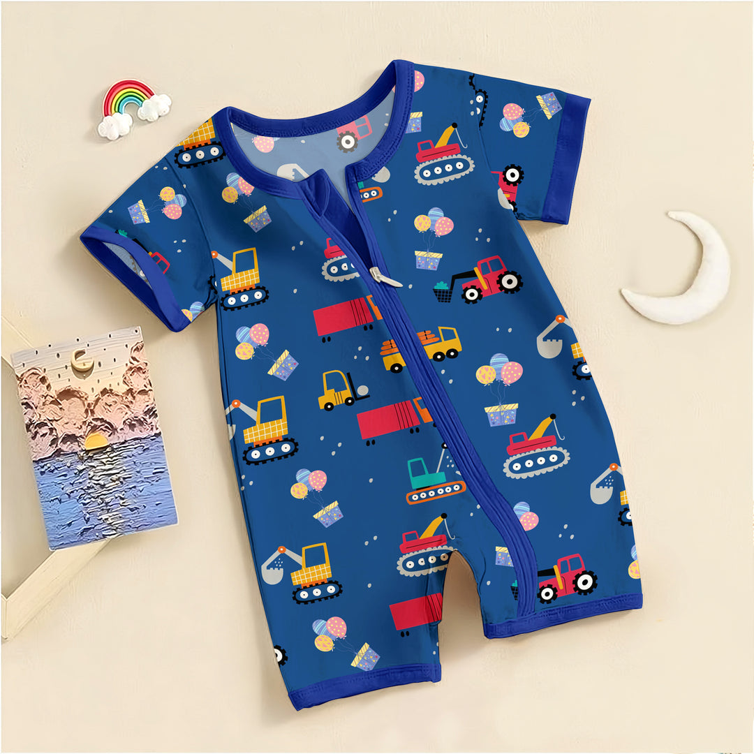 Bamboo Blue Birthday Builders Outfit for Baby – Soft and Playful