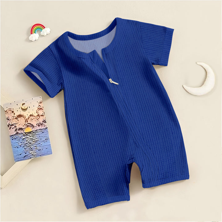 Cobalt Blue Ribbed Bamboo Baby Clothing – Bold and Vibrant