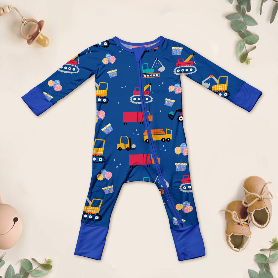 Bamboo Blue Birthday Builders Outfit for Baby – Soft and Playful