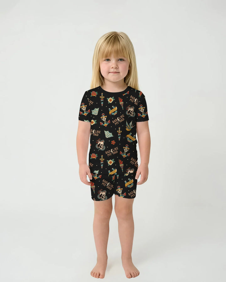 Conjunto de pijama de dos piezas de bambú a juego de manga corta y pantalón corto Rad Dad Society para padre e hijo
