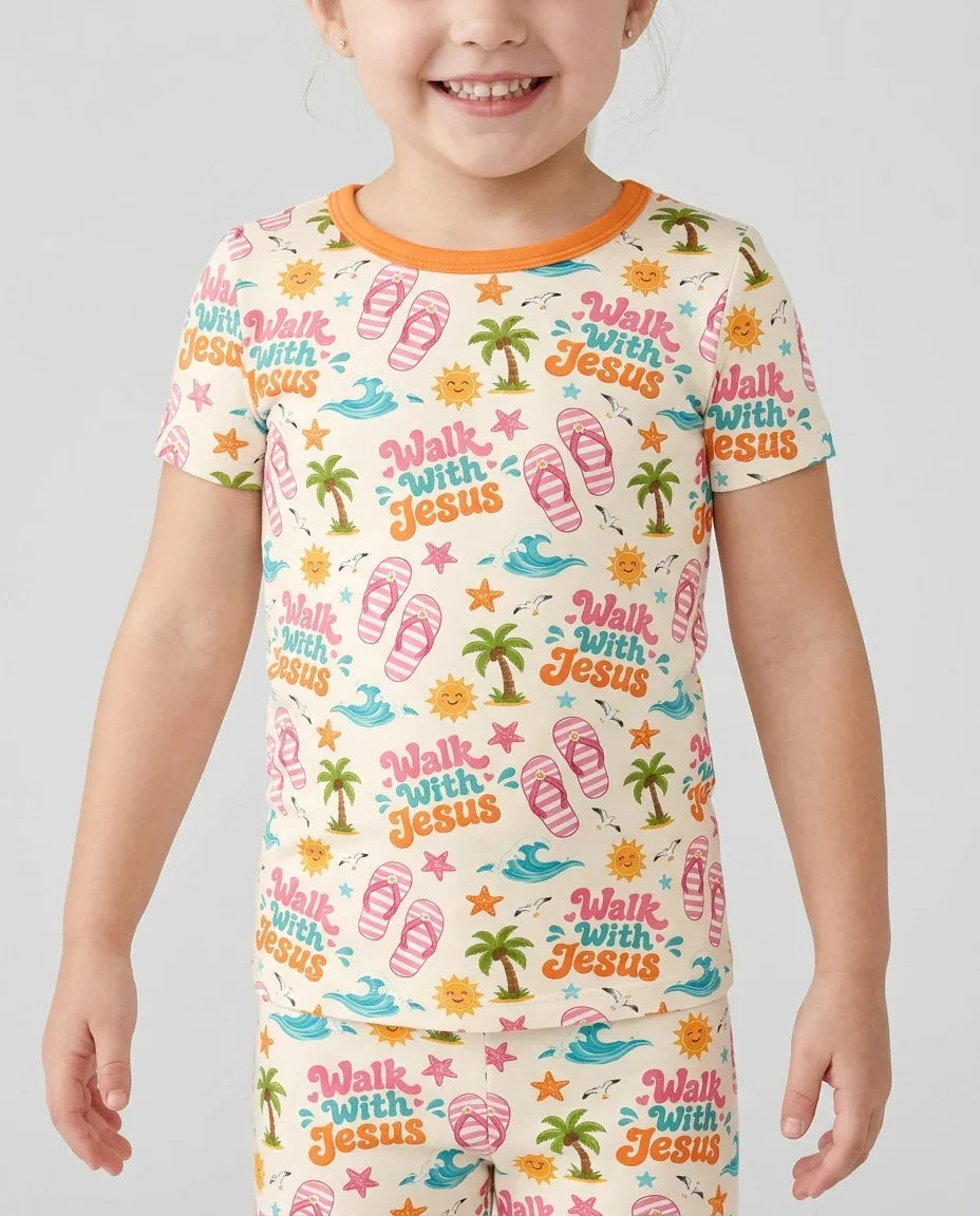 Template Zweiteiliges Pyjama-Set mit kurzen Ärmeln und Shorts
