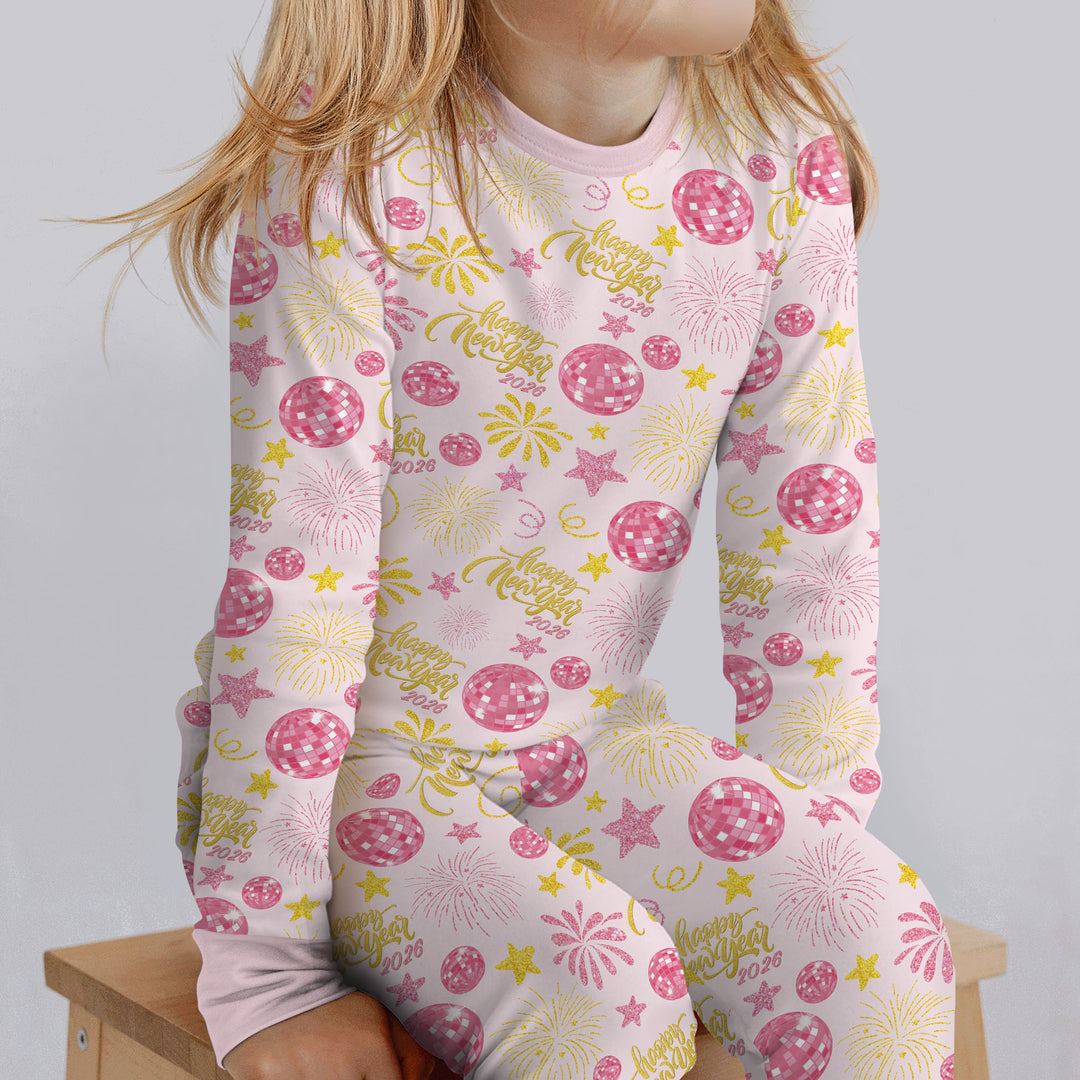 New Year's Eve Celebration Two Piece Long Sleeve Pajama Set