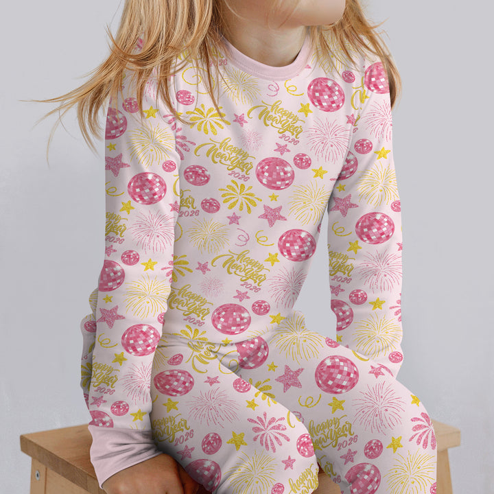 New Year's Eve Celebration Two Piece Long Sleeve Pajama Set