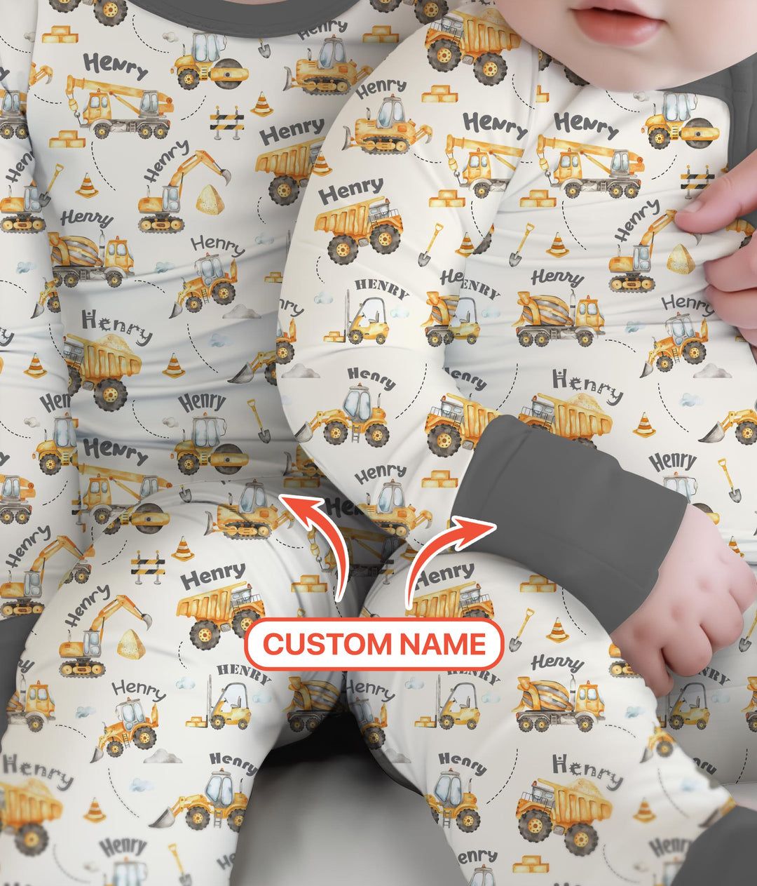 Constructions Machines Custom Name Convertible Zippy