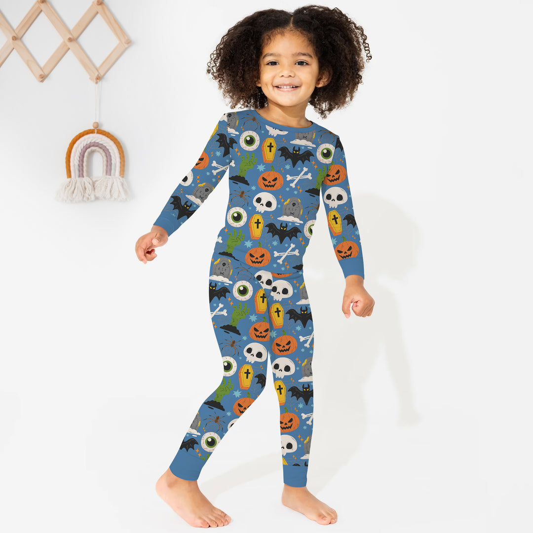 Little Monsters Two Piece Long Sleeve Pajama Set For Halloween
