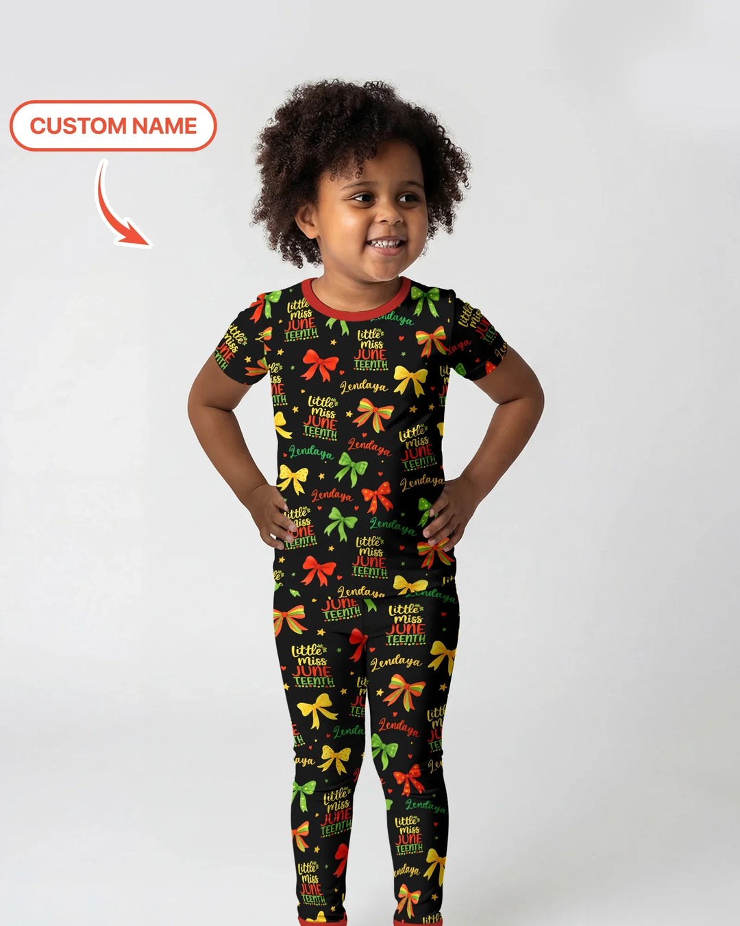 Little Miss Juneteenth Bamboo Two Piece Short Sleeve Pajama Set