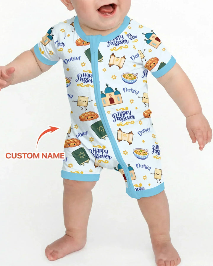 Custom name "Pesach Sameach" Bamboo Shorty Zippy