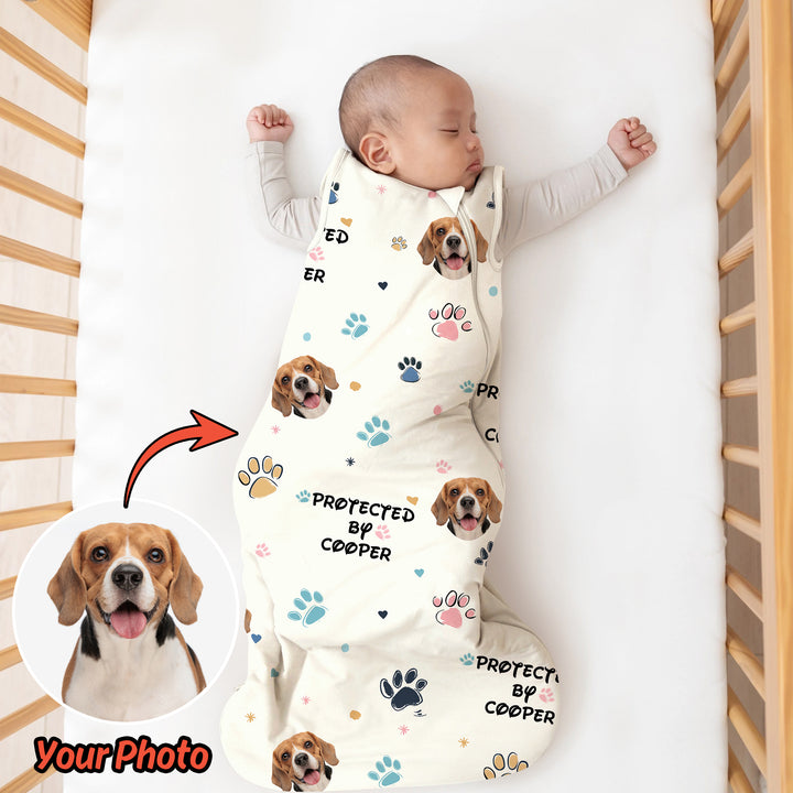 Custom Dog Photo Pattern Protected By Sleep Bag Lightweight 0.5 TOG