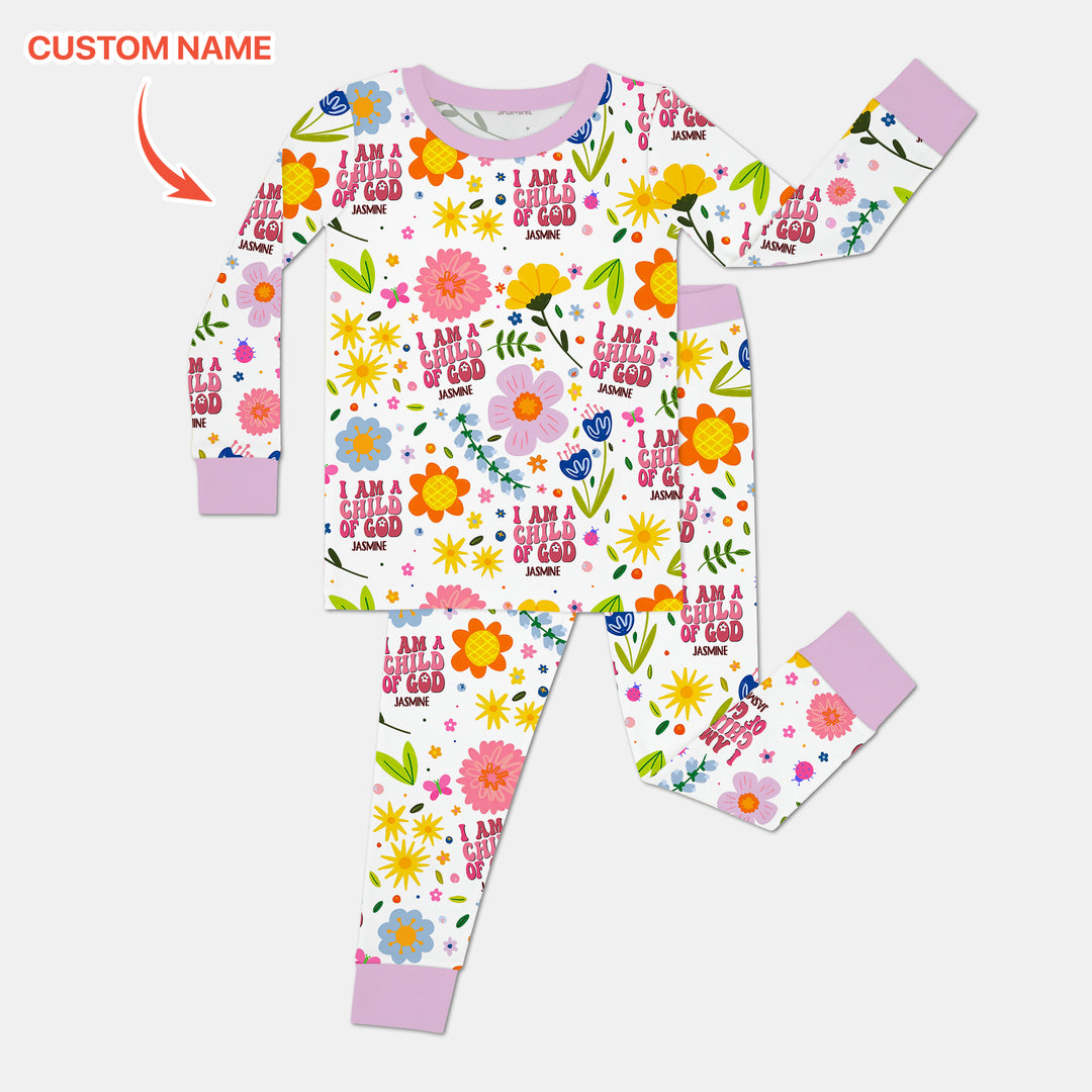 Zweiteiliges Langarm-Pyjama-Set mit Sommerfrüchten