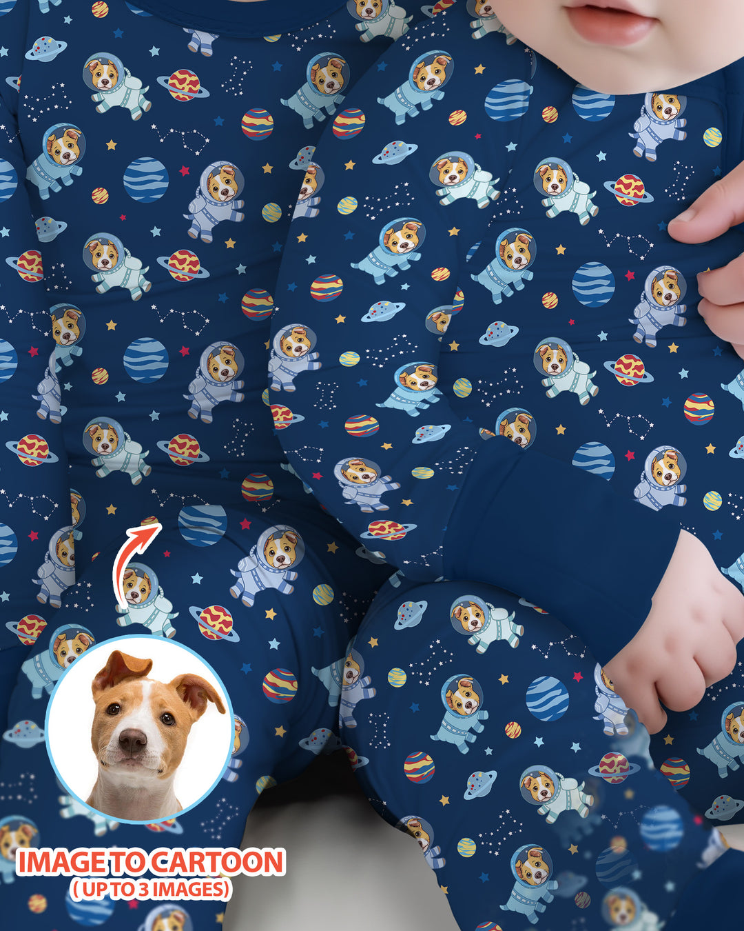Astronaut Custom Pet Image Family Matching Bamboo Convertible Zippy
