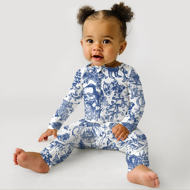 Family Christmas Chinoiserie Pajama Convertible Zippy