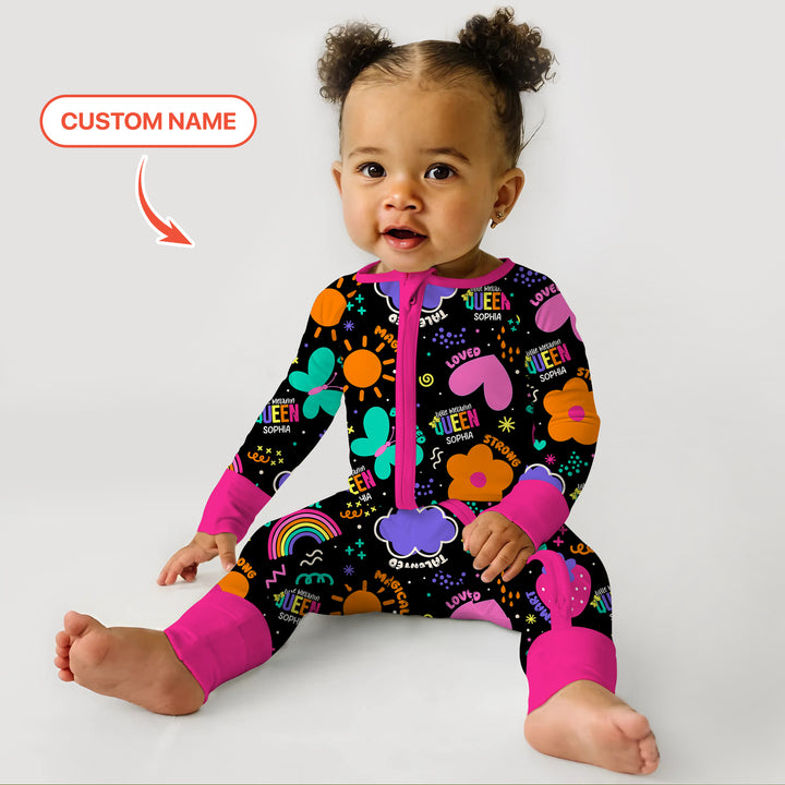 Custom Name Little Melanin Queen Convertible Zippy