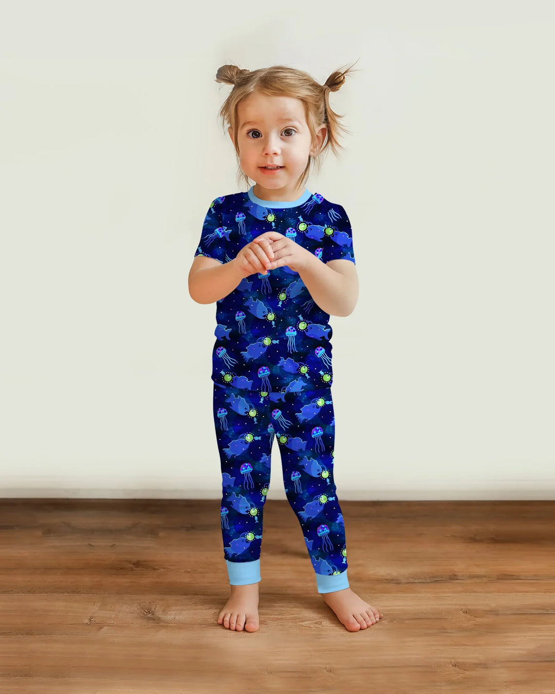 Happy Glow Fish Bamboo Two Piece Short Sleeve Pajama Set
