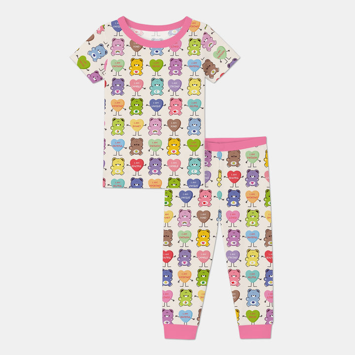 Rainbow Bears Affirmation Two Piece Short Sleeve Pajama Set