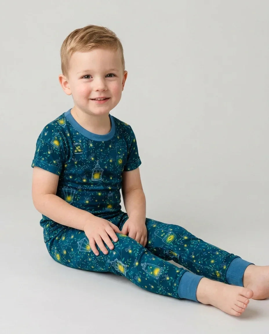 Firefly Evening Forest Bamboo Two Piece Short Sleeve Pajama Set