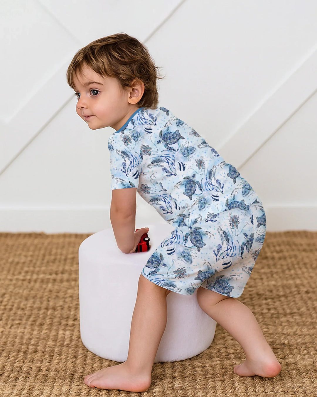 Little Turtles Family Matching Bamboo Two Piece Short Sleeve Shorts Pajama Set