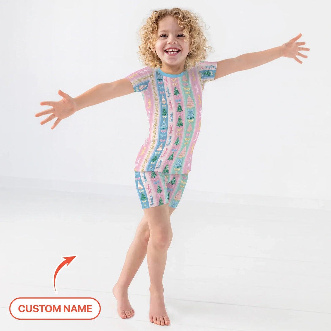 Zweiteiliges Pyjama-Set mit kurzen Ärmeln und Shorts im Sommer-Design