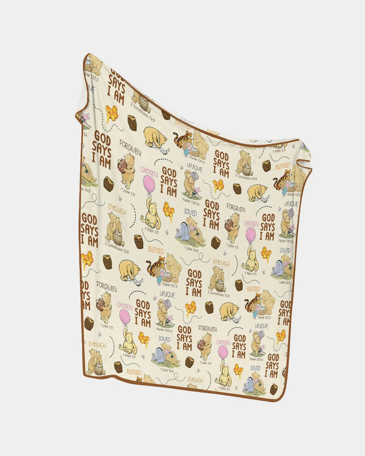 God Says I Am Little Blessings Bamboo Blanket