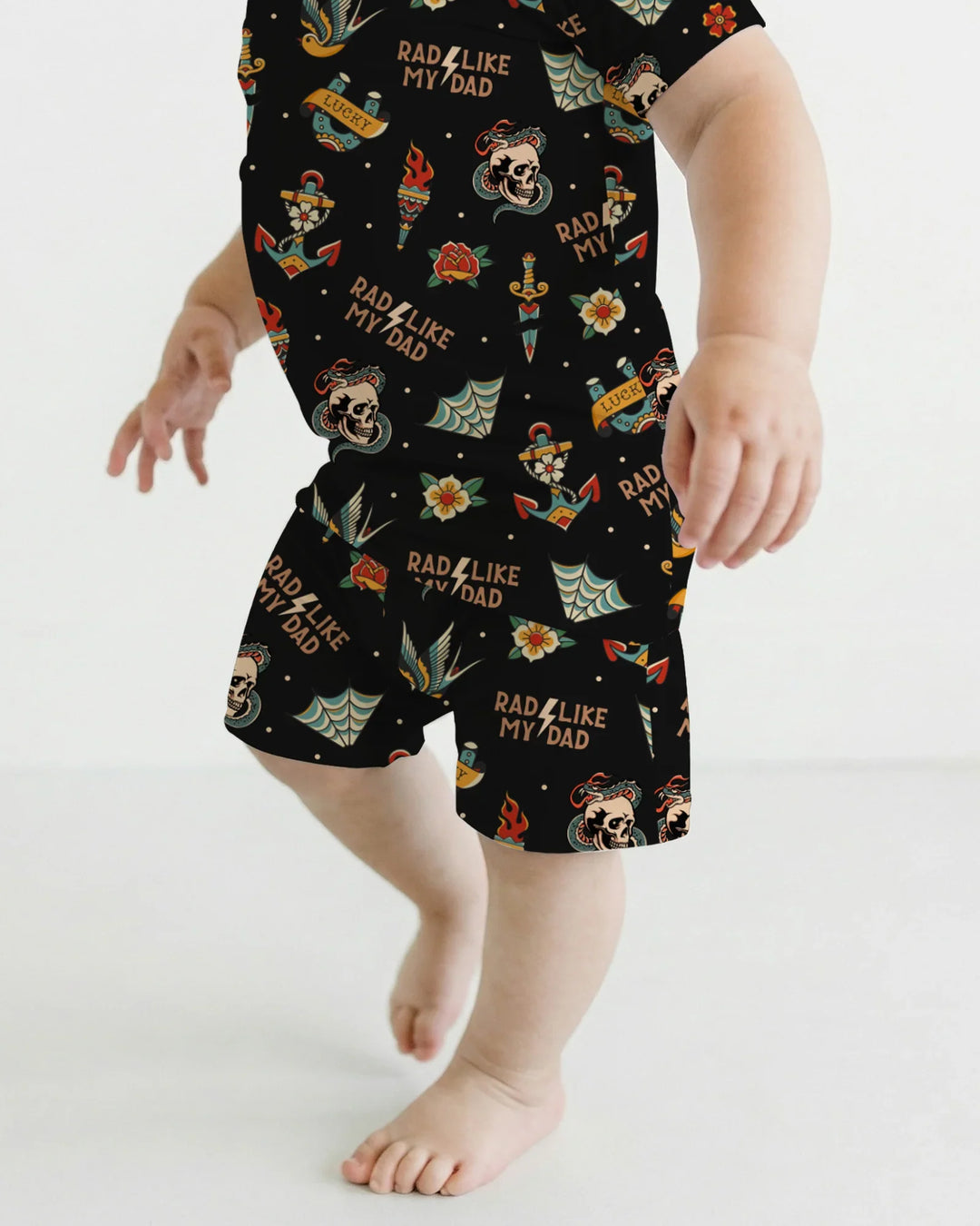 Conjunto de pijama de dos piezas de bambú a juego de manga corta y pantalón corto Rad Dad Society para padre e hijo