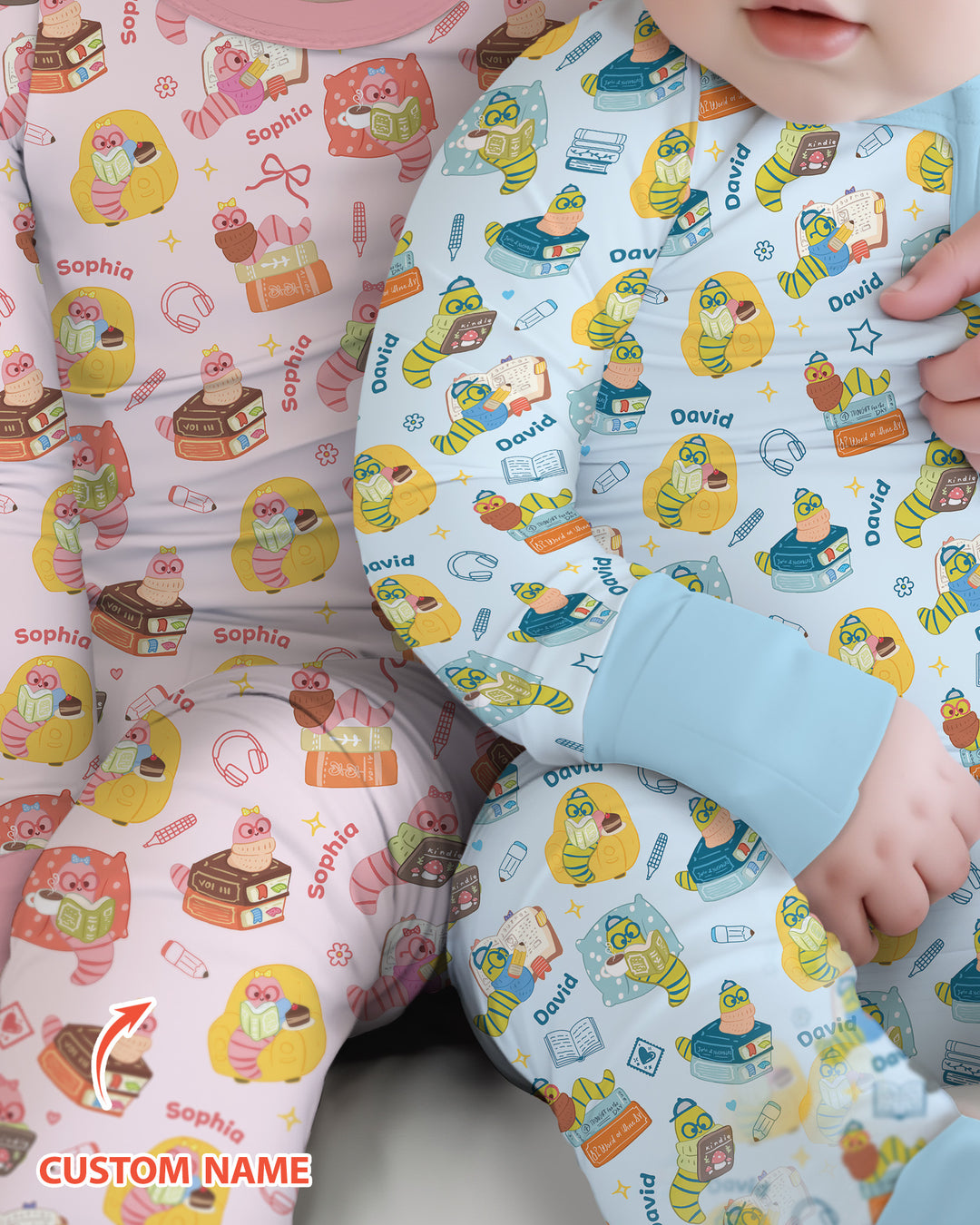 Little Book Worm Family Matching Bamboo Convertible Zippy