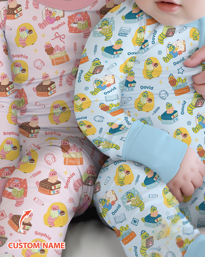 Little Book Worm Family Matching Bamboo Convertible Zippy