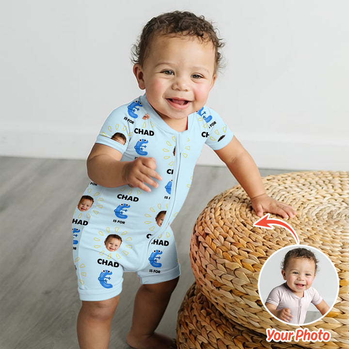 Gerippte Babykleidung mit individuellem Foto - Weich &amp; Skizzenhaft