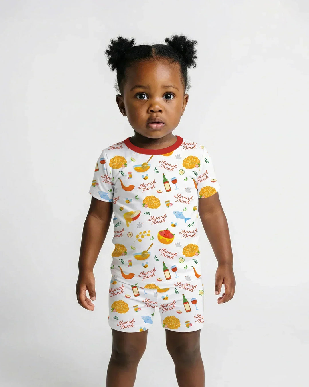 Shanah Tovah Family Matching Bamboo Two Piece Short Sleeve Shorts Pajama Set