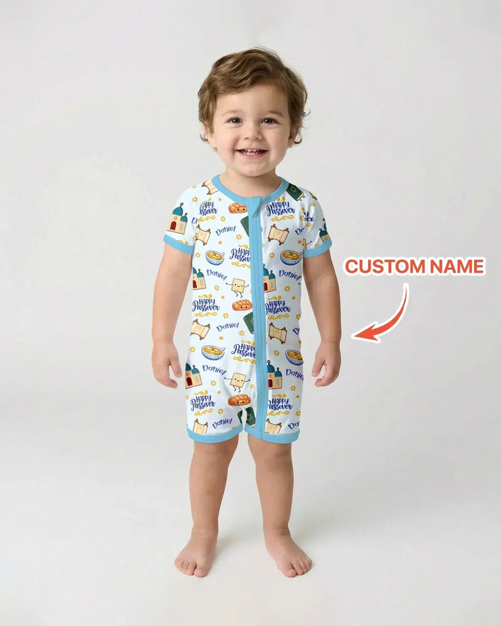 Custom name "Pesach Sameach" Bamboo Shorty Zippy
