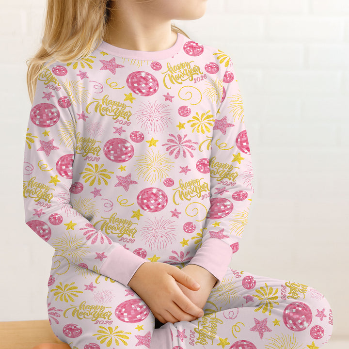 New Year's Eve Celebration Two Piece Long Sleeve Pajama Set