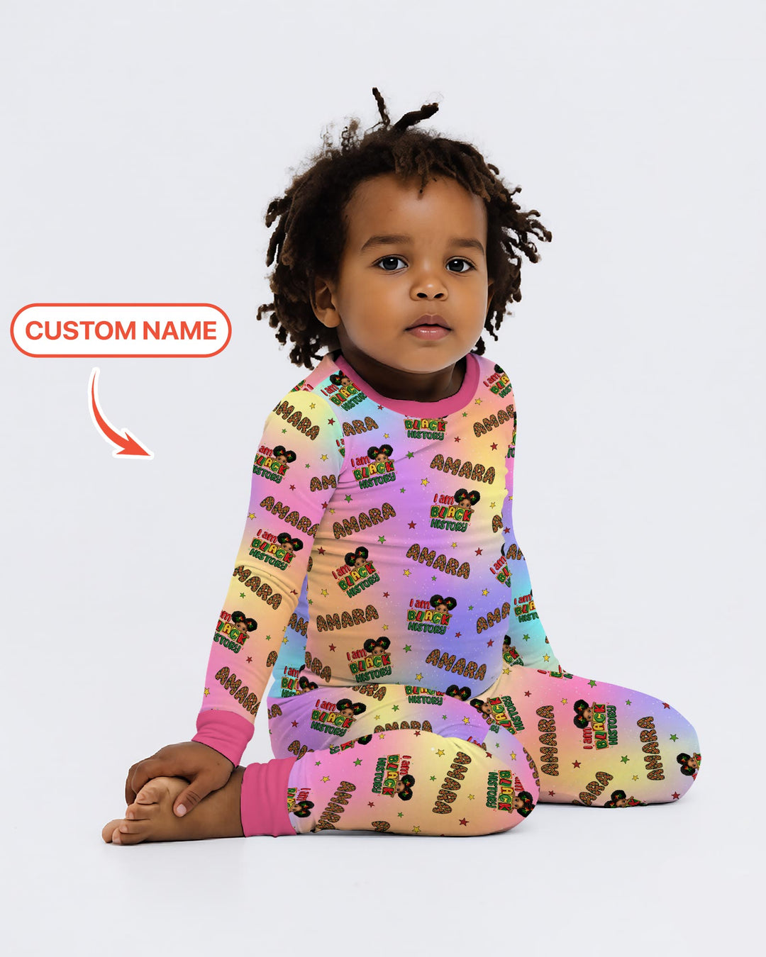 Custom Name I Am Black History Custom Two Piece Long Sleeve Pajama Set