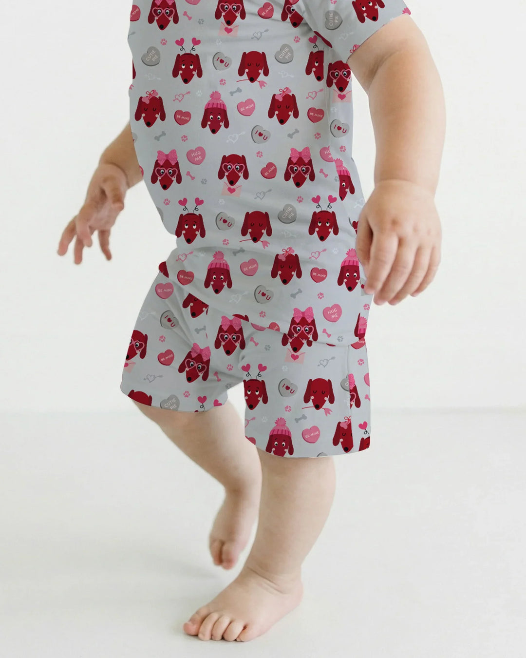 Dachshund Is My Valentine Two Piece Short Sleeve Shorts Pajama Set