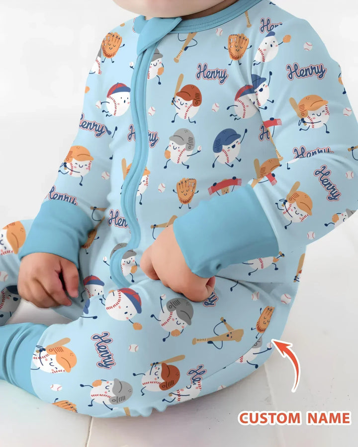 Custom Name Ballparl Family Matching Bamboo Convertible Zippy