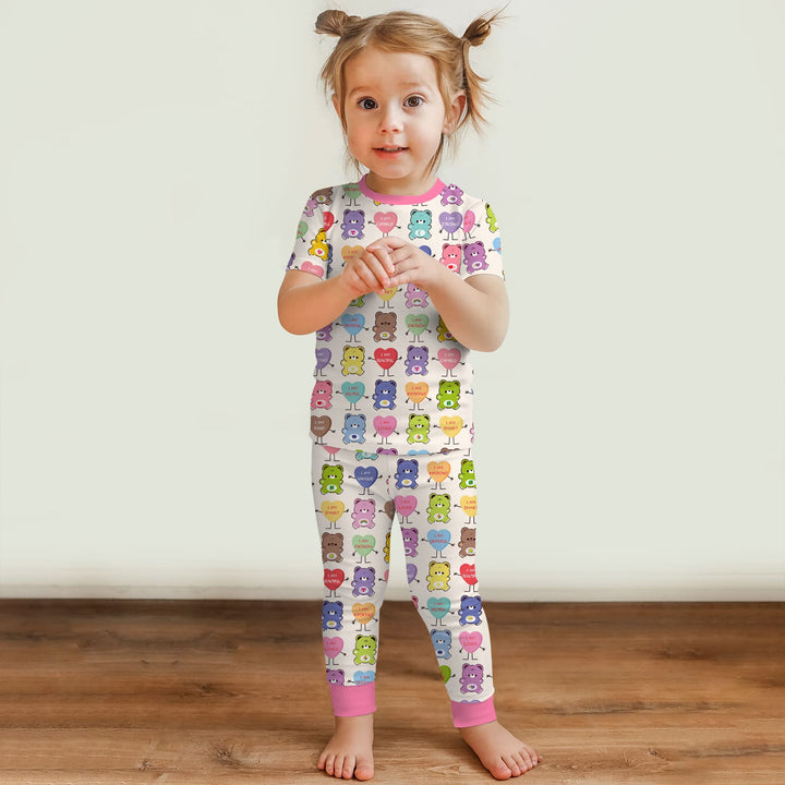 Rainbow Bears Affirmation Two Piece Short Sleeve Pajama Set