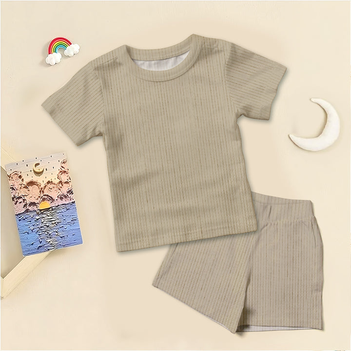 Beige Ribbed Bamboo Baby Clothing – Soft and Timeless