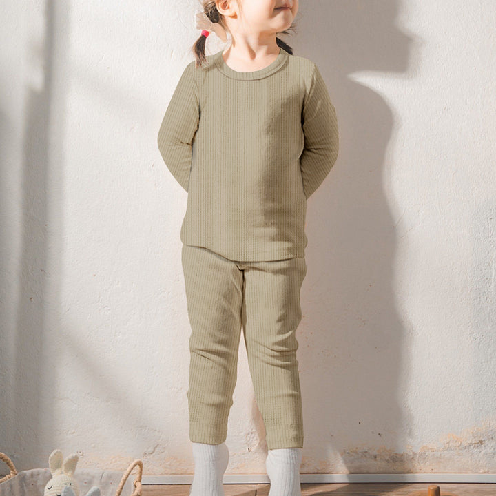 Beige Ribbed Bamboo Baby Clothing – Soft and Timeless