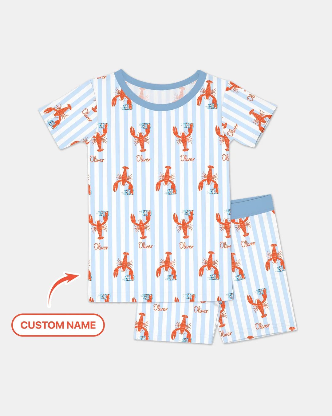 Zweiteiliges Pyjama-Set mit kurzen Ärmeln und Shorts im Sommer-Design