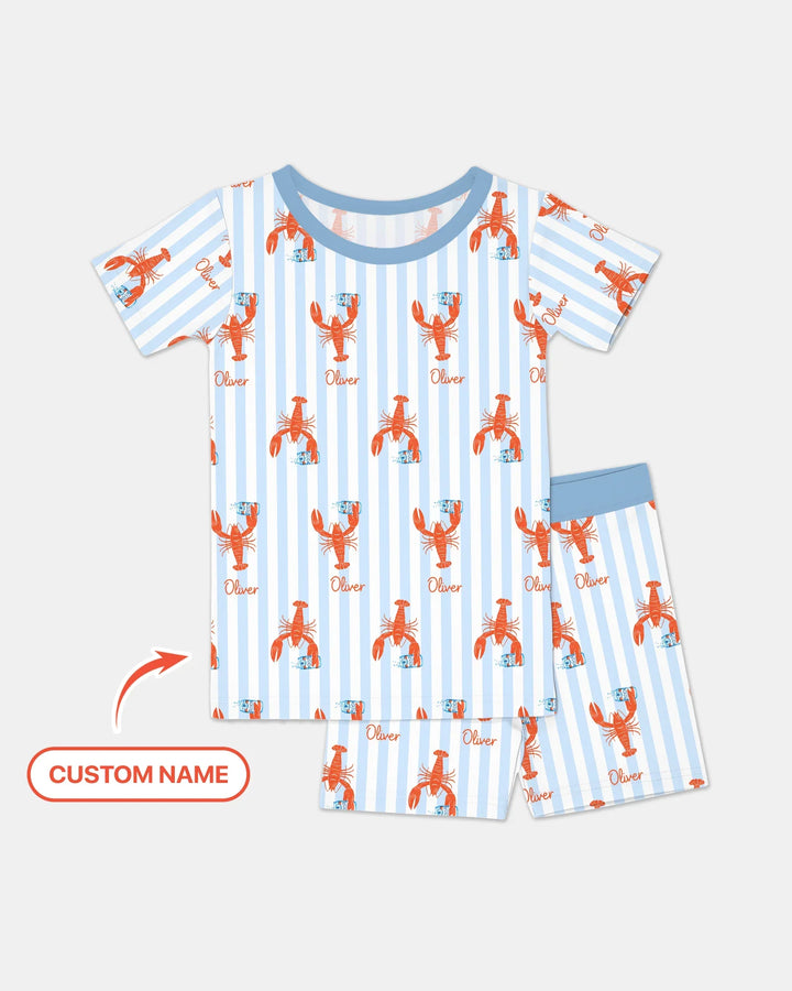 Zweiteiliges Pyjama-Set mit kurzen Ärmeln und Shorts im Sommer-Design